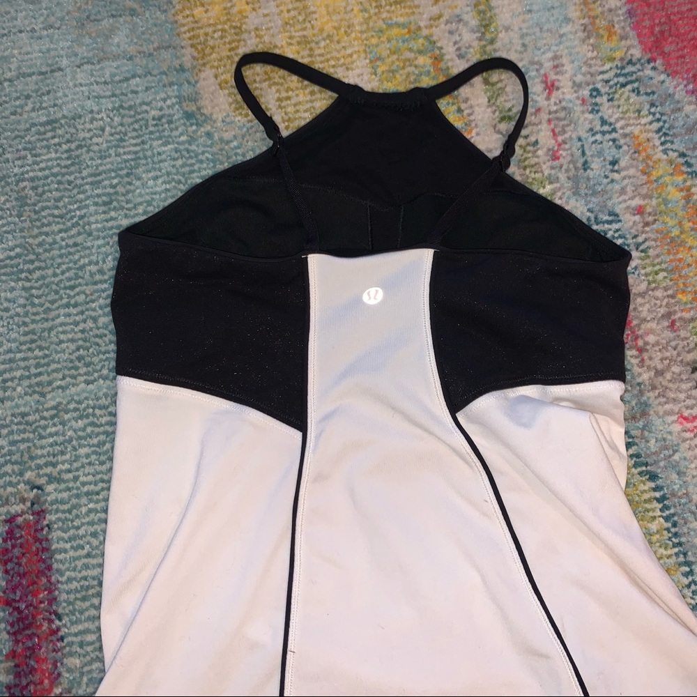 White and black lululemon halter tank top